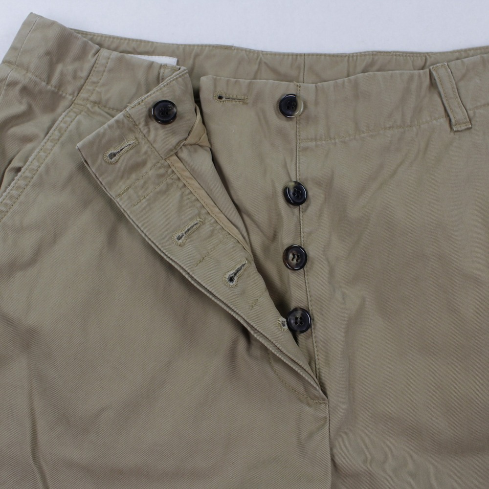 Dries Van Noten Khaki Cotton Wide Leg Pants Button Fly Women's Size 40 US 8 - Picture 7 of 8